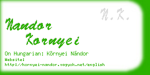 nandor kornyei business card